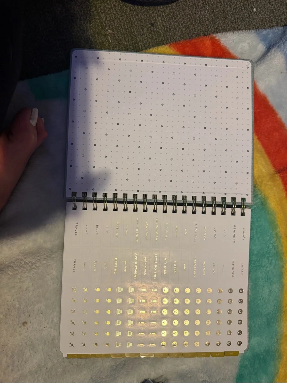 Weekly Planner Notebook in Light Blue with Gold Foil